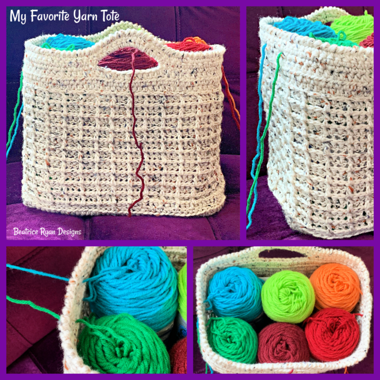 My Favorite Yarn Tote Free Crochet Pattern - Beatrice Ryan